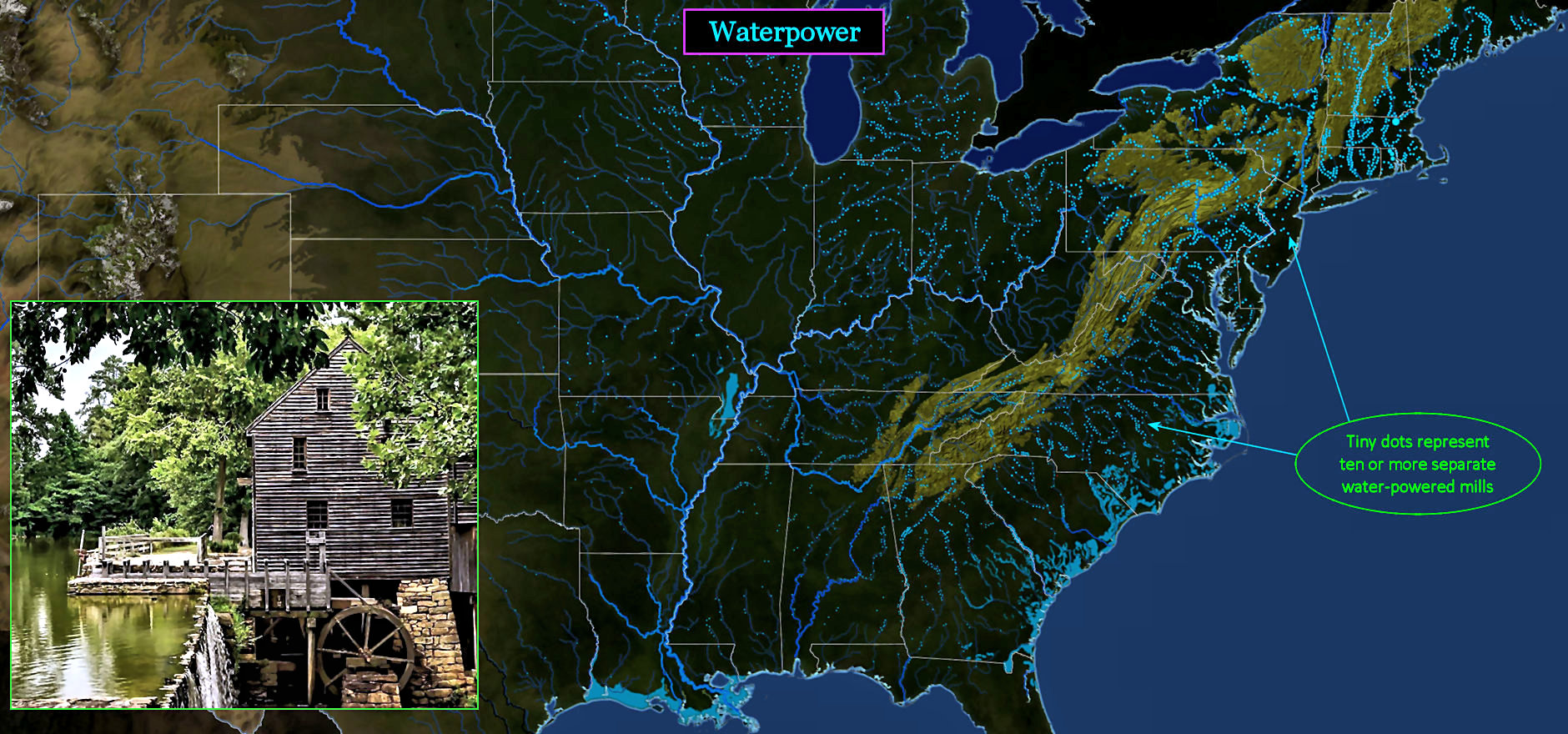 Waterpower, 1870 map